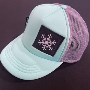 ~ WE THE TREES Mesh Trucker Cap - Teal - Snowflake Patch - Lake Tahoe Sz 58 ~